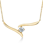 Vela Solitaire Crossover Pendant - Dracakis Jewellers